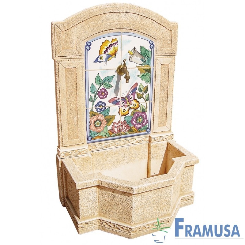 Fontaine en pierre ARCADIA BUTTERFLY OCRE