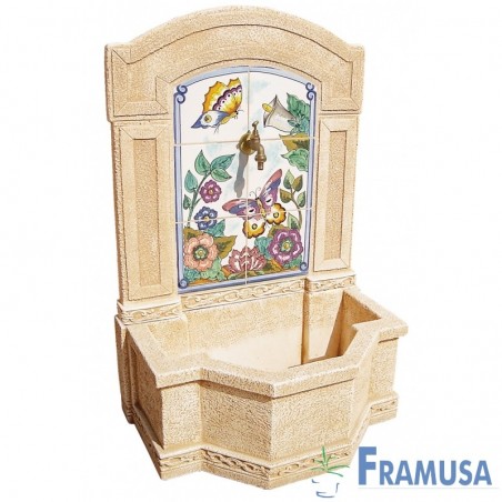 Fontaine en pierre ARCADIA BUTTERFLY OCRE