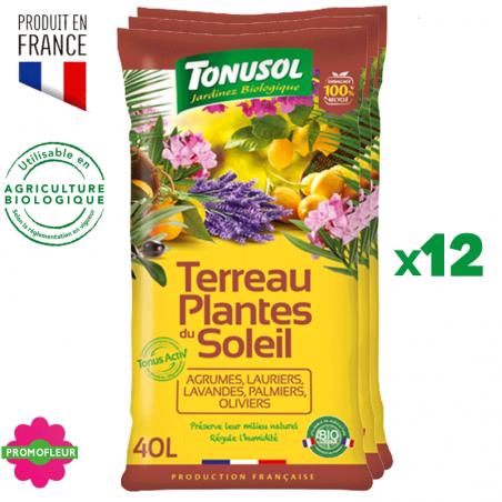 Terre plante du soleil 40 L X12 - Terreau Tonusol
