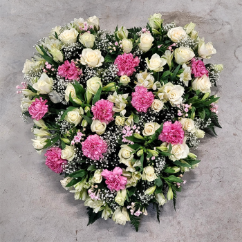 Coeur ton rose et blanc - Promofleur Champagne-sur-Oise