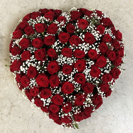 Cœur de roses rouges - Promofleur Champagne-sur-Oise