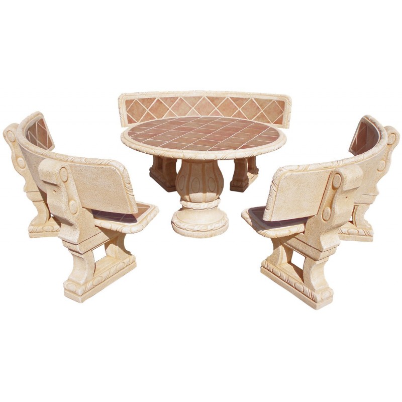 Salon de jardin CASTANO avec carrelage