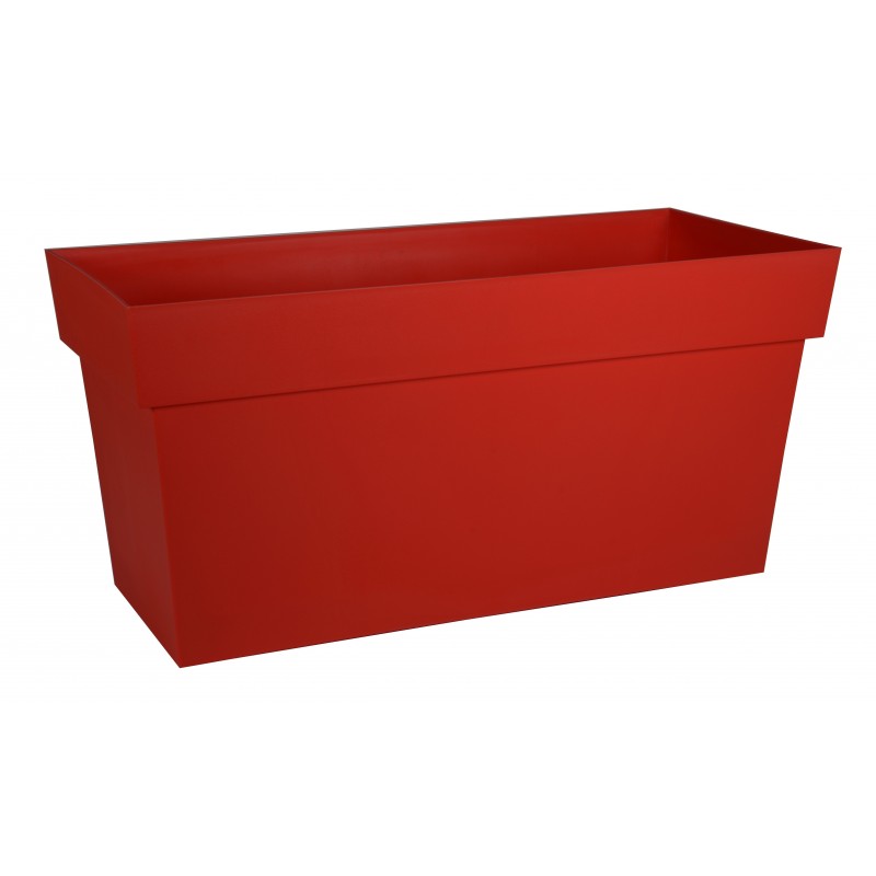 Muret / Jardinière Toscane Rouge Rubis 80 x 36 x 38,8 cm - 74 L - roulettes + reserve - Rouge Rubis