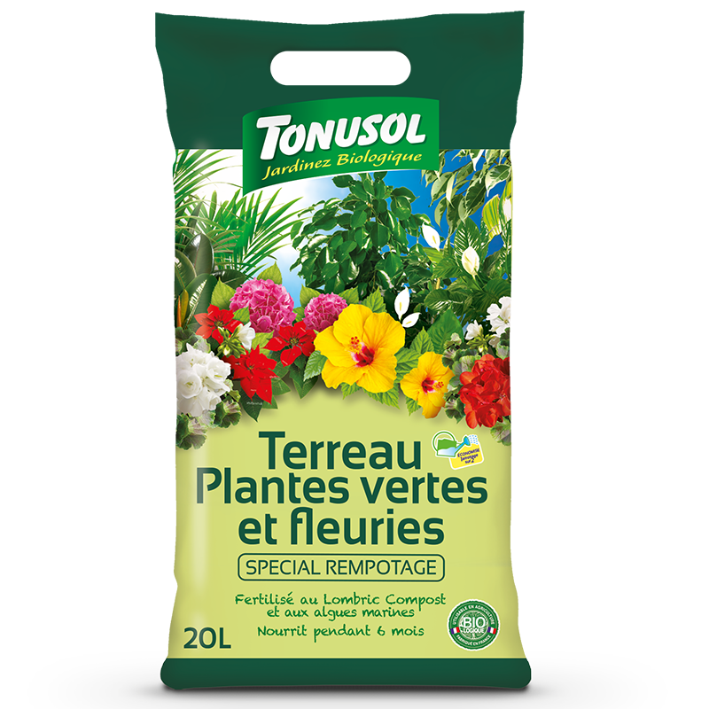 Terreau Plantes vertes et fleuries 20 L - Terreau Tonusol