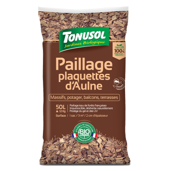 Sac de paillage - plaquettes d'Aulne 50 L - Bio - Tonusol - Promofleur