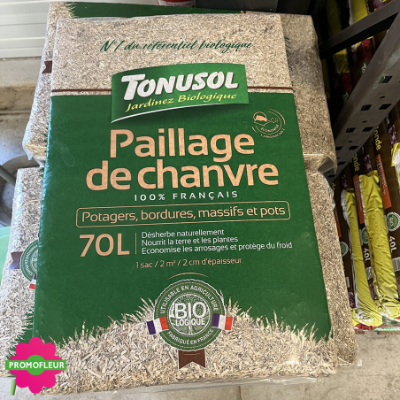 Sac de paillage de chanvre 70 L - 100% Français (Tonusol) - Promofleur