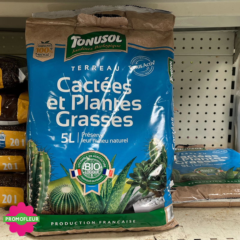 Terreau cactées et plantes grasses 5 L - Terreau Tonusol - Promofleur