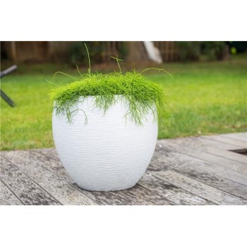 Pot EGG "GRAPHIT" Ø50 cm - h. 45 cm - 46 L - Blanc cérusé 2