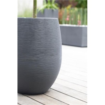 Pot EGG "GRAPHIT" Ø50 cm - h. 45 cm - 46 L - Gris Anthracite 2