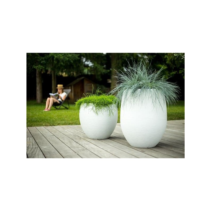 Pot EGG "GRAPHIT" Ø50 cm - h. 45 cm + h. 60 cm (extérieur 1)