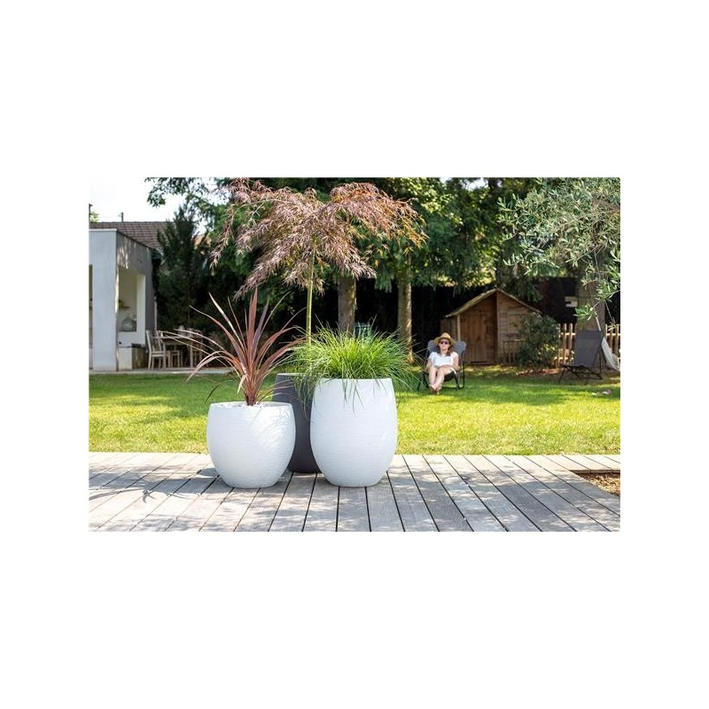 Pot EGG "GRAPHIT" Ø50 cm - h. 45 cm + h. 60 cm (extérieur 2)