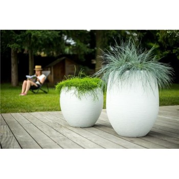 Pot EGG "GRAPHIT" Ø50 cm - h. 60 cm - 53 L - Blanc cérusé 2