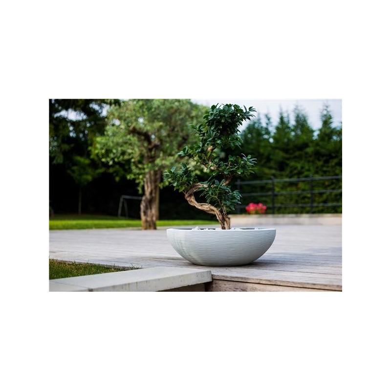 Vasque "GRAPHIT" Ø59 x 21 cm - 39L - Blanc cérusé - Décor extérieur