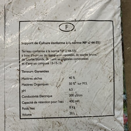 Sac de terreau universel 20 L - Terraland - Composition