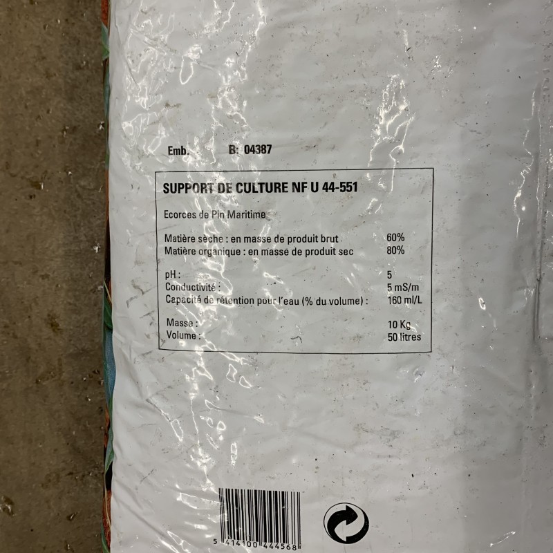 Sac d'écorce de pin maritime 50 L - Terraland - Composition