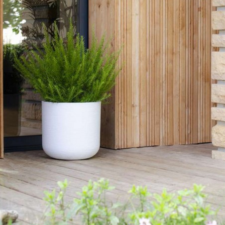 Pot EGG "GRAPHIT" Ø50 cm - h. 45 cm - 46 L - Blanc Cérusé