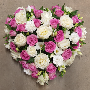 Cœur bicolore rose et blanc (Roses rose et roses blanches) - Promofleur Champagne-Sur-Oise 2